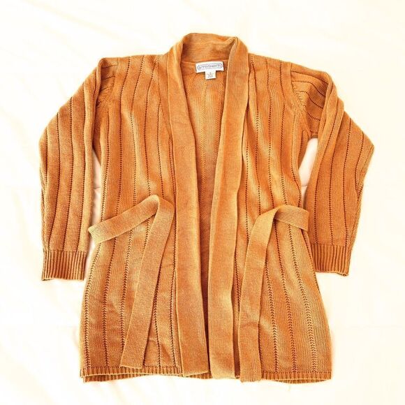 Investments Women Solid Cardigans cozy romantic chic wrap long sleeve size S - Picture 2 of 6